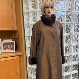 Vintage Genuine Mink Lined Trench Coat